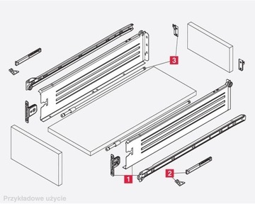 METALBOX metalowe boki do szuflady BIAŁE 450/86