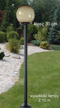 Lampa parkowa słupek h 180 z kulą 30 podpalaną