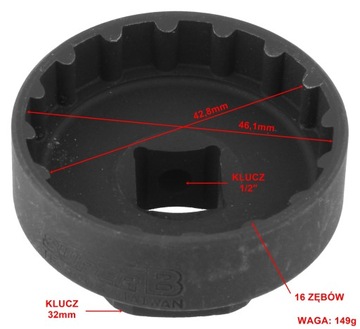 SUPER B TB-1005 HOLLOWTECH II КЛЮЧ ДЛЯ КРОНШТЕЙНОВ 16 зубьев