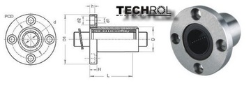 ЛИНЕЙНЫЙ ПОДШИПНИК LMF 12 UU с круглым фланцем