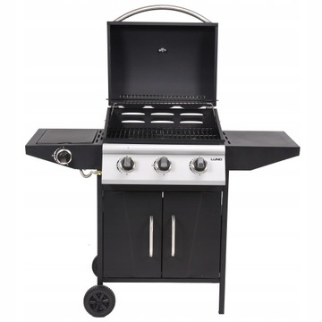 GRILL GAZOWY OGRODOWY 3+1 LUND 12,8 KW PALNIK BOCZNY PORCELANOWY RUSZT