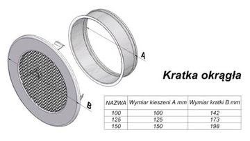 КАМИННАЯ РЕШЕТКА ROUND WHITE FI 150, металлическая вентиляционная решетка с сеткой