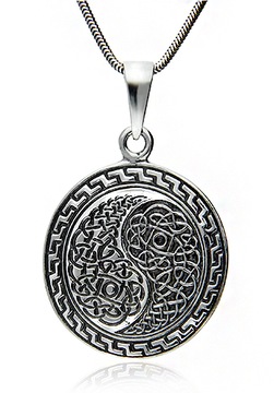 GEMMA AMULET WISIOREK ZNAK YIN YANG SREBRO 925