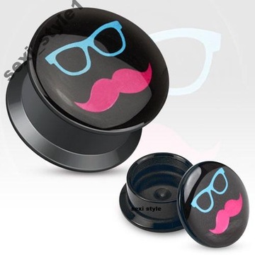 TUNELE PLUGI TUNEL PLUG GWINT WEW. MOUSTACHE 20 mm