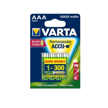 4 батарейки VARTA READY2USE R3 AAA 1000 мАч