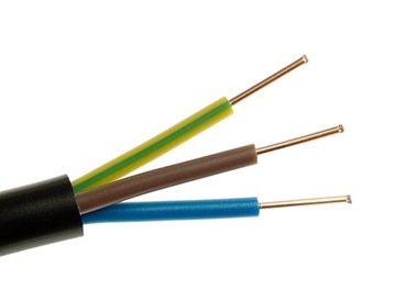 Kabel energet. YKY 3x2,5 mm2 żo 0,6/1kV 1szt=1m.b.