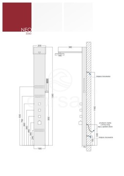 СМЕСИТЕЛЬ ДЛЯ ДУШЕВОЙ ПАНЕЛИ CORSAN NEO STEEL