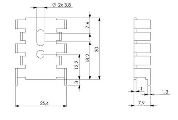 РАДИАТОР FI347/30/SE TO126/SOT32/TO220 за 4 шт.