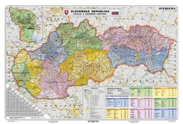 SŁOWACJA MAPA ŚCIENNA ADMINISTRACYJNA I DROGOWA ST