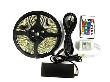 WODOODPORNA TAŚMA 5M 300 LED RGB ZASILACZ PILOT