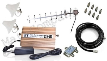 WZMACNIACZ GSM ST-980 na 1000m2 +13dBi Yagi Antena