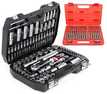 ZESTAW KLUCZY NASADOWYCH KLUCZE NASADOWE 108M BITY NASADKI +40 TORX WALIZKA