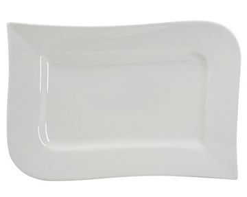 PÓŁMISEK do wędlin Fala AMBITION 31x21cm duży biały porcelanowy