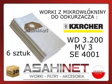 WORKI DO ODKURZACZA KARCHER MV3,MV3P-włóknina-6szt