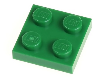 LEGO Płytka zwykła 2x2 3022 zielona - 4 szt.