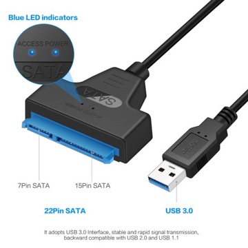 КАБЕЛЬ-АДАПТЕР SATA-USB 3.0 ДЛЯ 2,5-ДЮЙМОВОГО ЖЕСТКОГО ДИСКА