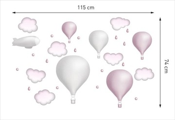 наклейка на стену BALLOONS с затененными каплями облаков