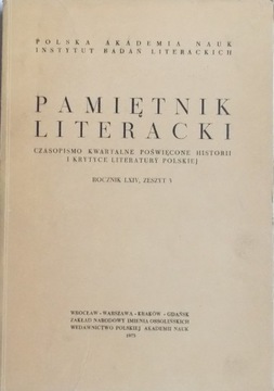 PAMIĘTNIK LITERACKI 3/1973 R LXIV z. 3