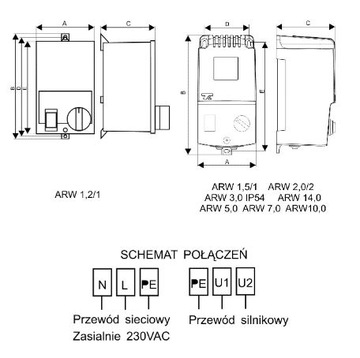 Регулятор скорости ARW, трансформатор 5,0 А, 230 В.