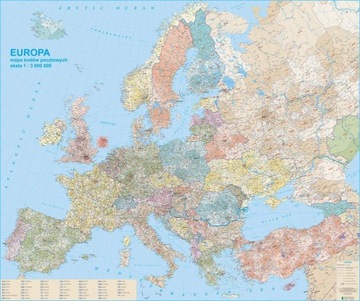 EUROPA MAPA ŚCIENNA KODOWA + POLITYCZNA I DROGOWA