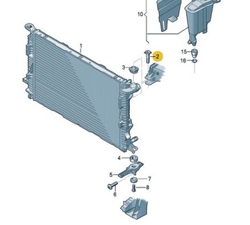 Audi OE WHT001506A Штифт крепления водяного радиатора