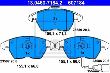 ATE Колодки передние AUDI A3 8P