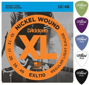 D'Addario EXL110 10-46 struny elektryk + 5 KOSTEK