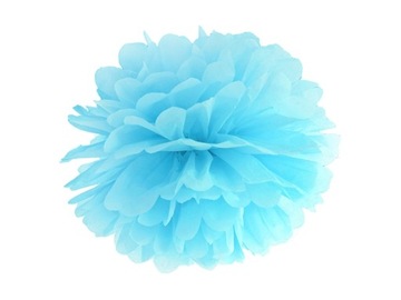 Pompon bibułowy 25cm błękitny Roczek x1 pp25-011