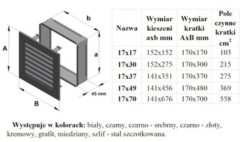 КАМИННАЯ РЕШЕТКА СВЕЖИЙ ГРАФИТ 17x49 для вентиляции