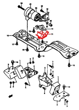 SUZUKI GRAND VITARA 98- ULOŽENÍ MOTORU ZADNÍ