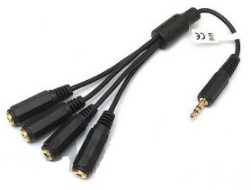 Rozdzielacz AUDIO Jack 3,5 wtyk / 4x gniazdo(2511)