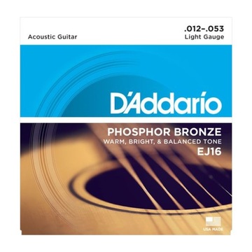 D'Addario EJ16 Фосфорная бронза 12-53 + 5 КУБИКОВ