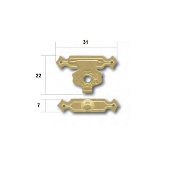 Бронзовая защелка для ящиков 22х31мм.