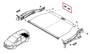 Крючки на шторку багажника Renault Espace V 5 OE ASO