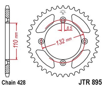 Комплект привода KTM SX 85 Цепь BIG WHEELS +