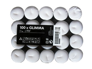 IKEA GLIMMA Świeczka bezzapachowa Tealight 100 szt