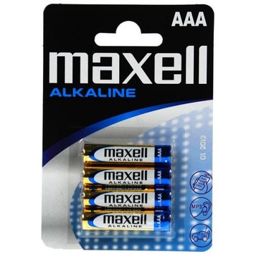 Baterie bateria alkaliczna AAA LR03 Maxell 4 szt