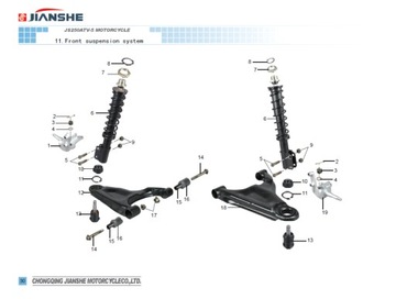 каталог запчастей LONCIN QUAD BS250S5 JIANSHE ROMET