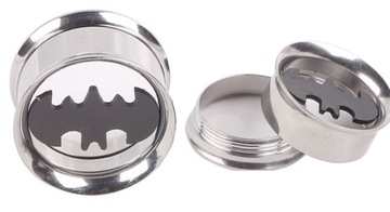 TUNELE PLUG STALOWY TUNEL GWINT WEW. BATMAN 14 mm