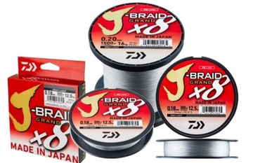 Daiwa J-Braid Grand X8 Jasno Szara 0,18mm NA METRY