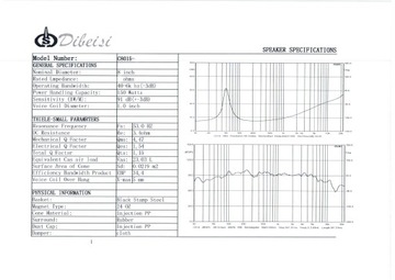 Динамик 8 дюймов/20 см, 4 Ом Dibeisi DBS-C8015