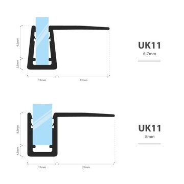 Уплотнитель для душевой кабины 100см 6 7 8 мм UK11