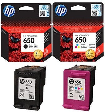 Оригинальные чернила HP 650 650, CZ101AE, CZ102AE черные (черные), цветные, набор