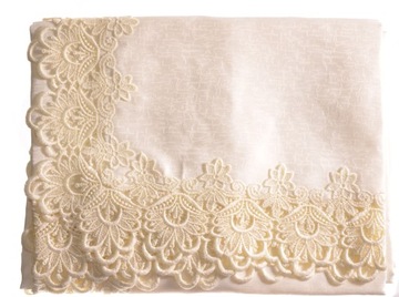 Всемирная скатерть с Guipure 130x180 White Ecru Pretty