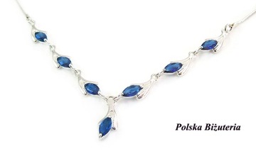Красивые серебряные серьги с сапфирами (925).