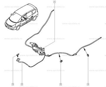 ЭЛЕКТРИЧЕСКИЙ ТОРМОЗНОЙ ТРОС RENAULT ESPACE IV ПРАВЫЙ