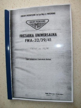 Frezarka uniwersalna FWA-32 / 39 / 41 - DTR