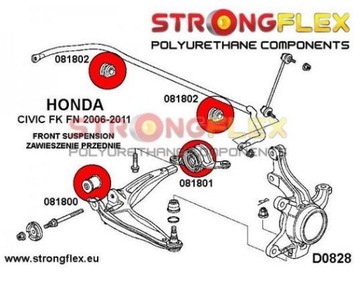 САЙЛЕНТБЛОК ПЕРЕДНИЙ HONDA CIVIC VIII 2006-2011 КОМПЛЕКТ