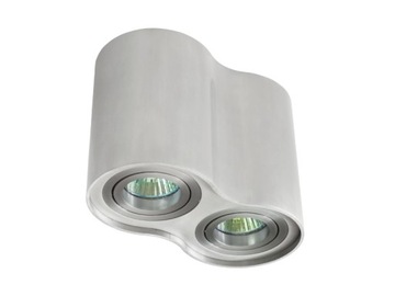 OPRAWA NATYNKOWA PODWÓJNA OKRĄGŁA GU10 ALUMINIUM