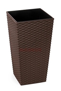 Вазон Finezja Rattan 25x25 h46 + вставка